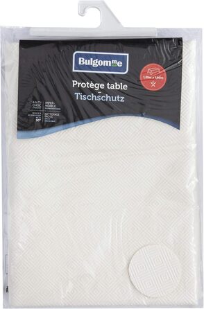 Venilia Table Placemat Bulgomme Rectangular, Tablecloth, Non-Slip, Shock-Absorbing, Easy to Clean, Liquid-Proof, PVC-Polyester, White, 135 x 180 cm