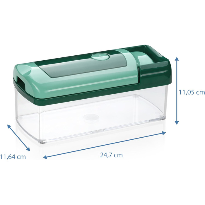 Genius Nicer Dicer Fusion Smart Julienne Slicer | 16-Piece Vegetable Chopper & Slicer Set | Mint Green