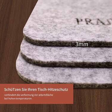 Felt Placemats Set of 22, Anthracite, with Felt Table Runner and Wipeable Glass Coasters + Small Placemats, Washable High-Quality Felt Table Sets Gray, Suitable for Kitchen Dining Table