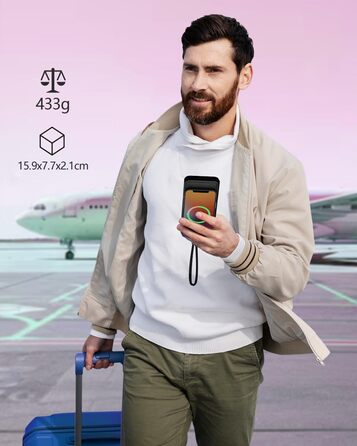 Повербанк Power Bank 26800mAh 22.5W Fast Charge, зовнішній акумулятор з USB-C (PD3.0, QC4.0) для iPhone 16 15 14 13 Pro Max, помаранчевий