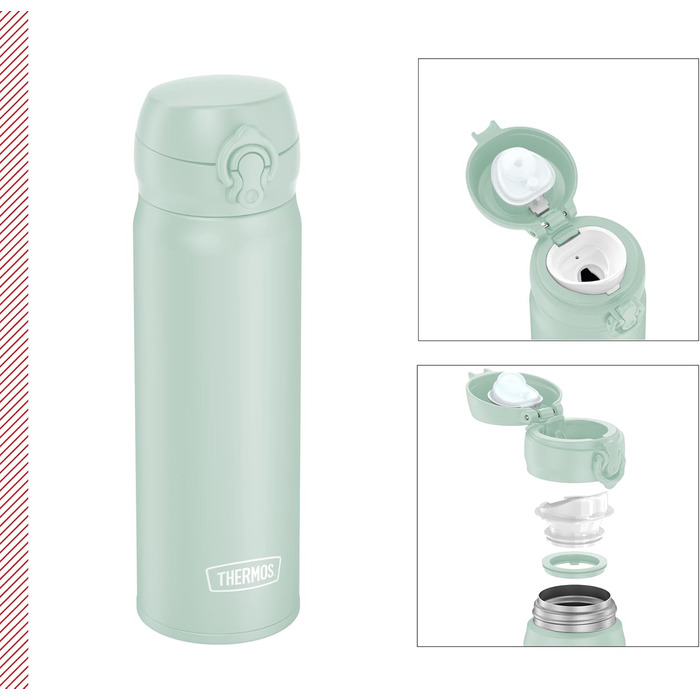 Термос Thermos Ultralight 0,5 л, Soft Mint Mat: нержавіюча сталь, 10 год гаряче / 20 год холодне, герметичний, для води, чаю