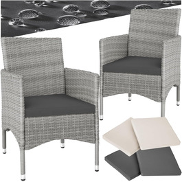 Tectake 2-Piece Rattan Garden Chair Set