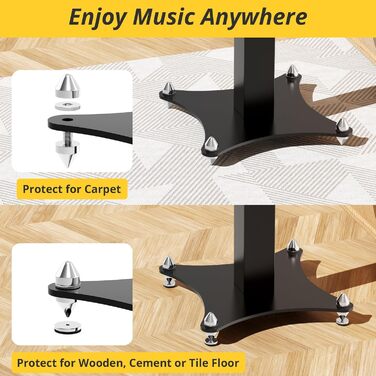 Підставка для колонок, регульована по висоті 50-70 см, універсальна, з кабелеуправлінням, 30 кг, набір 2 шт.