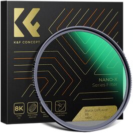 Фільтр K&F Concept Black Mist 1/8 62мм для відео та портретної фотографії (Nano-Xcel)