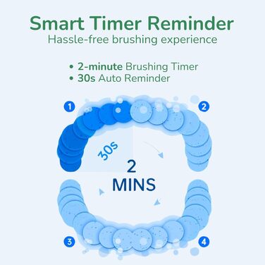 Електрична зубна щітка BarberBoss для дорослих QR-7537 (М'ята) – осцилююча, звукова технологія, 6 насадок, таймер, кейс