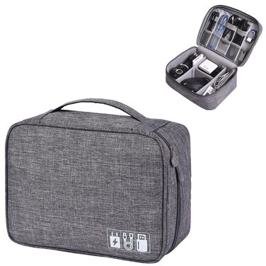 Органайзер для кабелів LTLSZRN, сірий: зручна сумка-організатор для подорожей