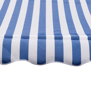 Markiza Outsunny з ручною кришкою, Ш300 x Г150 x В170-280 см, регульована по висоті, маркіза стійка до погодних умов, водонепроникна, алюмінієва, поліестер, синьо-біла