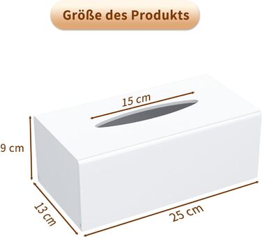 AITEE Acrylic Cosmetic Tissue Box: 25x13x9 cm White Tissue Box with Magnetic Cover for Dining Room, Bathroom, Bedroom, Office, Coffee Table, Car