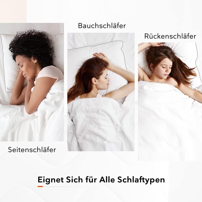 Sweetnight Pillow 80x80 Pillow 2-piece set Soft & Supportive Stomach Sleeper Pillow Double-layer quilted washable 1300g Polyester hollow fiber filling with zipper Vegan White (Double pack 80 x 80 cm) 2-piece set 80 x 80 cm