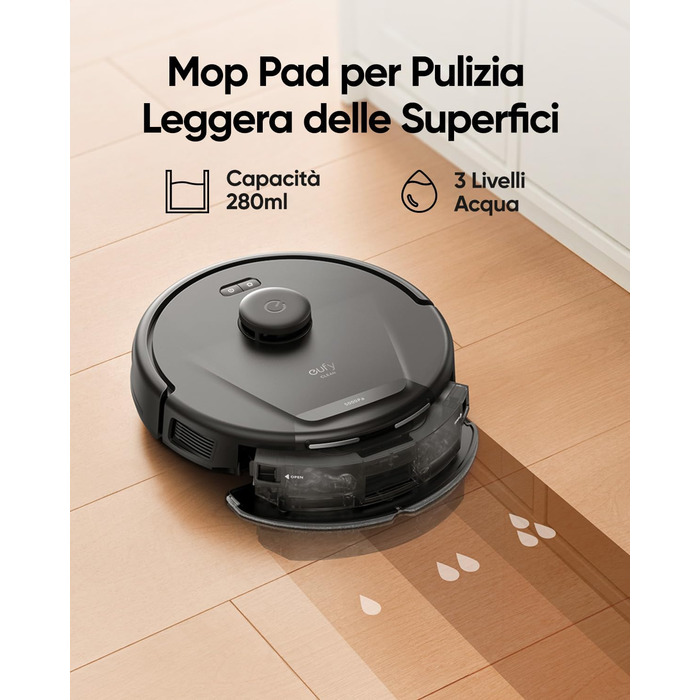 Робот-пилосос Eufy L60 Hybrid з функцією миття, потужність 5000Pa, лазерна навігація iPath, для ретельного прибирання, ідеальний для волосся та твердих підлог (відновлений)