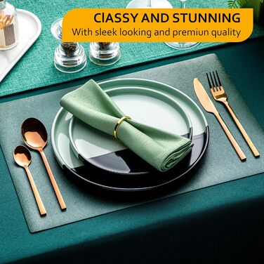 Набір столових приборів Velaze, 24 шт. (рожеве золото) для 6 осіб