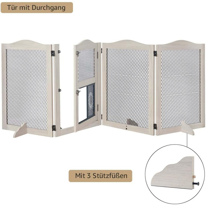 Захисний бар'єр для каміну Unipaws, огорожа для собак, 6 панелей, без свердління, білий (сірий)