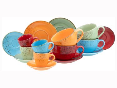 CreaTable Serie Nature Collection Набір посуду для 4 осіб (8 предметів) для кави капучино, кераміка, для мікрохвильовки та посудомийної машини