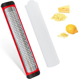 Empava Grater, Cheese Grater, Parmesan Grater, Kitchen Grater, Nutmeg Grater, Kitchen Reamer, Garlic Grater, Stainless Steel Grater, Lemon Zester, Ginger Grater, Nutmeg Grater, Stainless Steel Reamer, Parmesan Slicer - Red