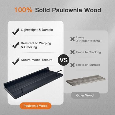 Настінна полиця Wandregal чорного кольору, 3 шт. - полиці для кухні, вітальні, спальні, офісу