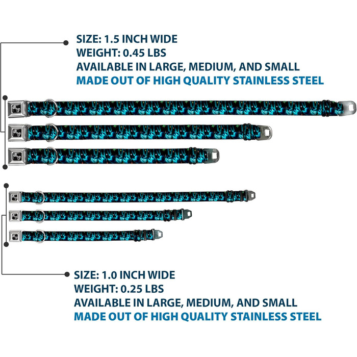 Нашийник для собак Buckle-Down Seatbelt Buckle - широкий 2.5 см, розмір L, універсальний, багатобарвний (DC-W31611-L)