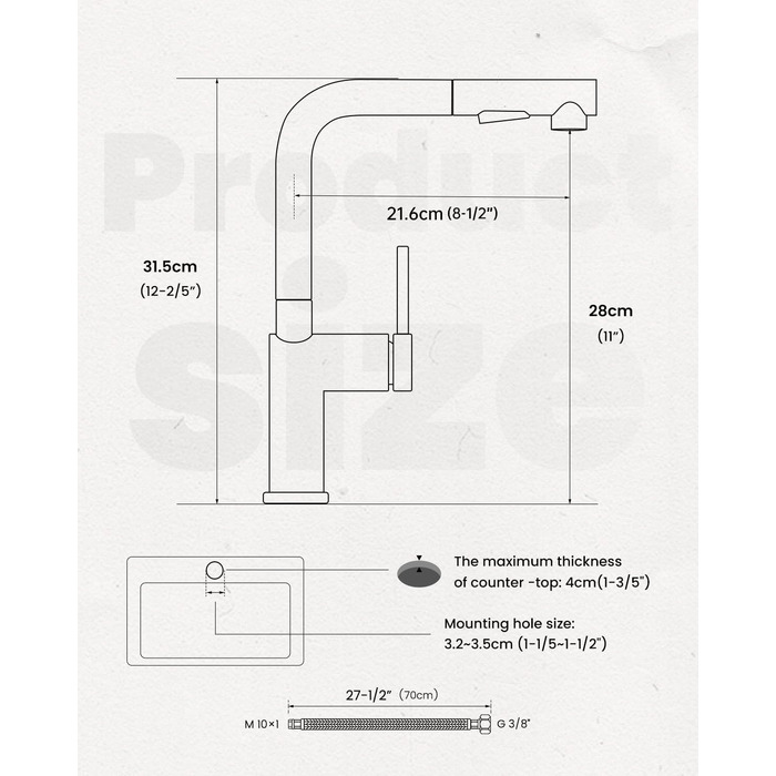 Кухонний змішувач Appaso, висувний, чорний, з 2 режимами струменя, 360° поворот, для кухні | Нержавіюча сталь, матовий чорний