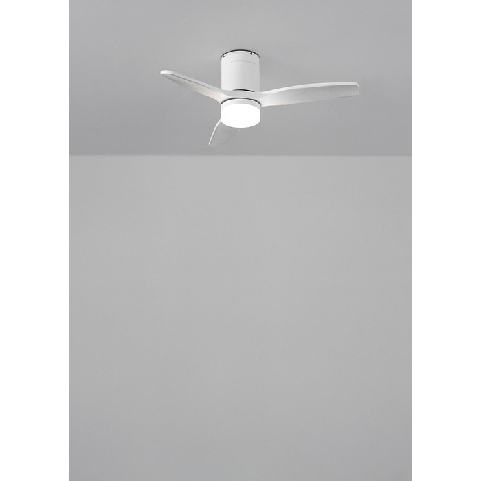 Вентилятор стельовий WINDCALM ABS з підсвічуванням, білий, з пультом, 40W, Ø112cm, 6 швидкостей, 3 режими LED, таймер, літньо-зимовий режим