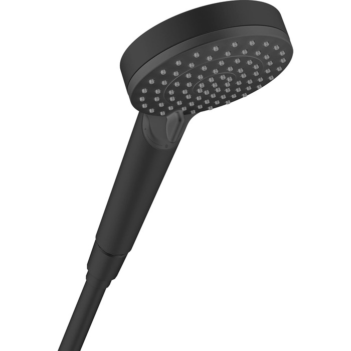 hansgrohe Vernis Blend - Showerhead, Hand Shower with 2 Spray Patterns, Round Shower Head (100 mm), Showerhead with Anti-Limescale Function, Matte Black, 26270670