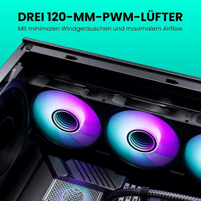 Phanteks Glacier One 360M25 Gen2: Система водяного охолодження AiO, 360 мм, 3 RGB вентилятори, тиха помпа 20 дБ, RGB-керування