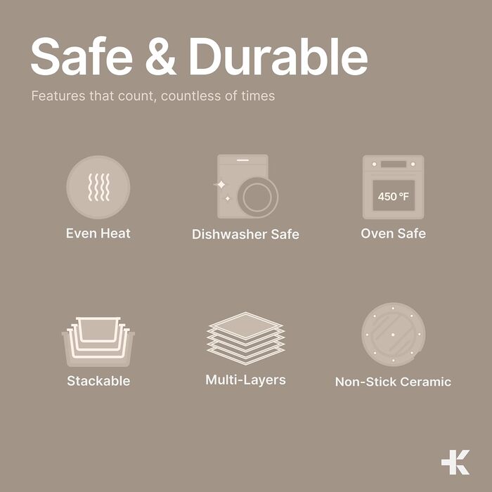 Набір кухонного посуду Bakken 15 предметів з антипригарним покриттям Granit: каструлі та сковорідки, сумісні з усіма плитами, миючі в посудомийній машині та придатні для духовки