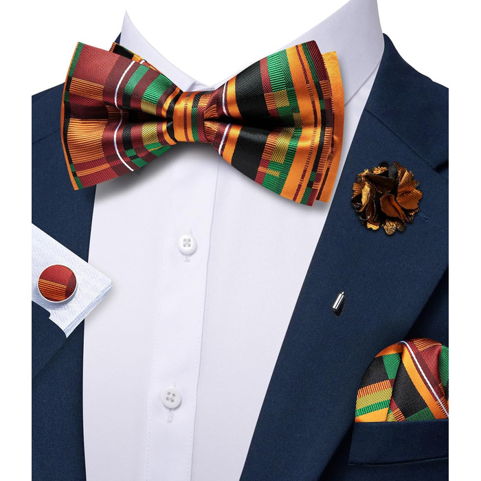 Комплект краватки та хустинки Barry.Wang Paisley оранжевого кольору для чоловіків на весілля та урочисті події