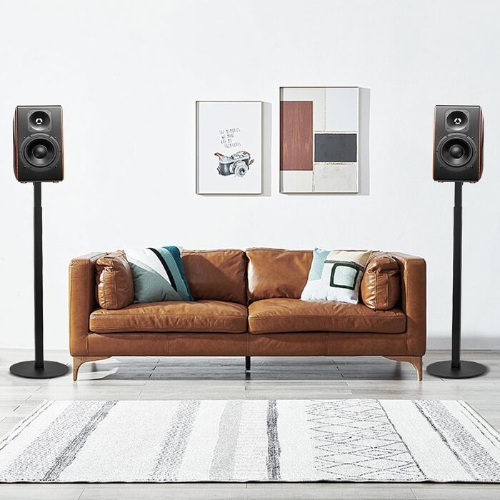 Підставка для колонок 2 шт. - Регульована висота, поворот 360°, стабільний підставник, універсальна сумісність, чорний колір, ідеально для домашнього кінотеатру, студії та вітальні