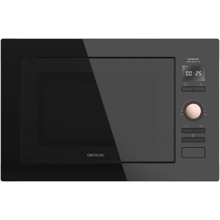 Вбудована мікрохвильова піч Cecotec GrandHeat 2590 BlackRose, 25 л, 900 Вт, з грилем