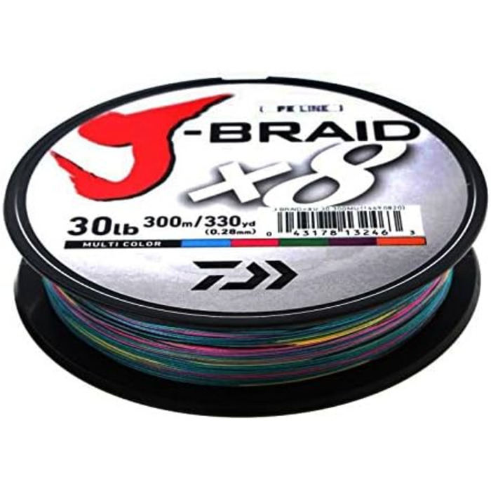 Плетена волосінь Daiwa J-Braid X8 0,22 мм 19,5 кг 300 м мультиколор