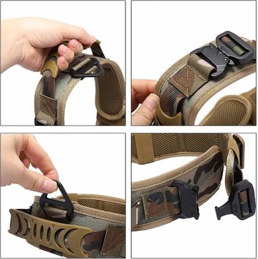 Тактичний нашийник для собак з контролем, 7 см, з двома пряжками, для великих собак (відбиваючий, чорний)