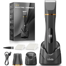 Електричний жіночий епілятор 2-в-1 для тіла та бікіні, вологостійкий, чорний