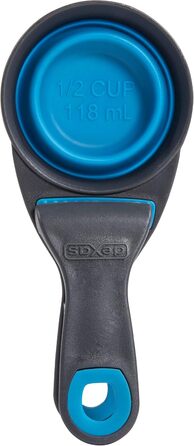 Шуфля для корму Dexas KlipScoop PW670432429, складана, для собак та котів, 2 чашки, блакитна (Pro Blue, об'єм 1/2 чашки)