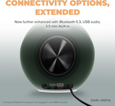 Creative Pebble Pro 2.0: USB-C колонки з Bluetooth 5.3 та RGB-підсвічуванням (білі)