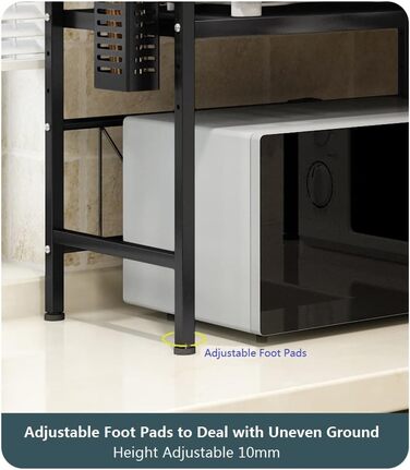 Adjustable Microwave Rice Cooker Stand Holder Kitchen Countertop Storage Organizer Shelf Freestanding Expandable Spice Rack