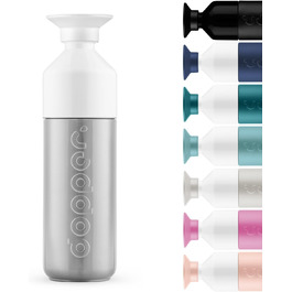 Dopper 580ml Insulated Stainless Steel Thermos Bottle - Leakproof, Keeps Drinks Cold for 24h/Hot for 9h - Silver