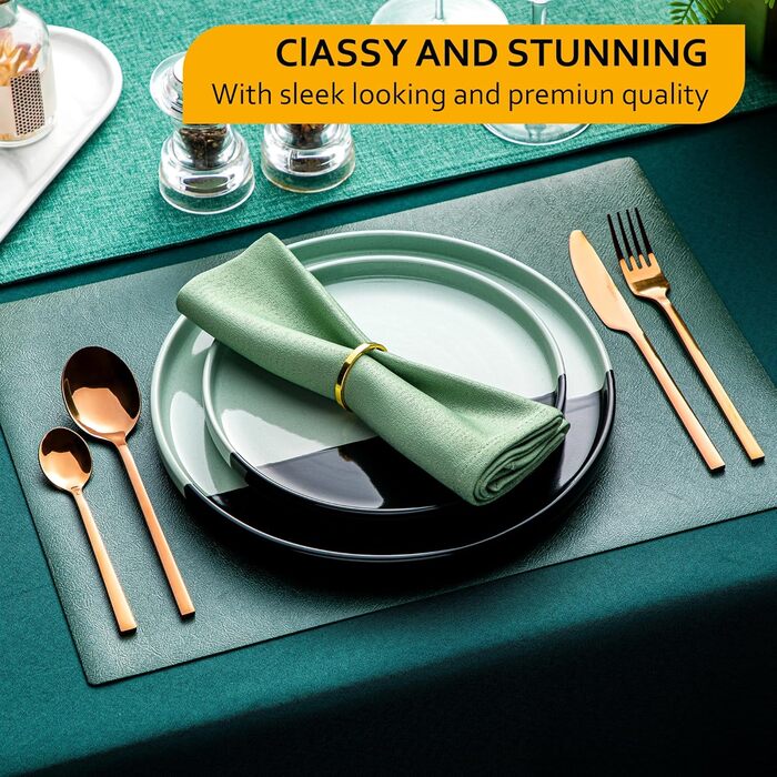 Набір столових приборів Velaze, 24 шт. (рожеве золото) для 6 осіб