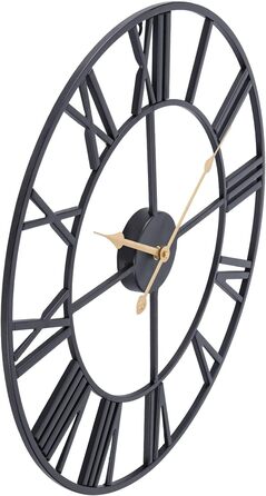ACCSHINE Wall Clock Large Silent No-Tick Noise 60cm Roman Numerals Quartz Battery Operated Wall Clock Easy to Read for Living Room Kitchen Bedroom Office School