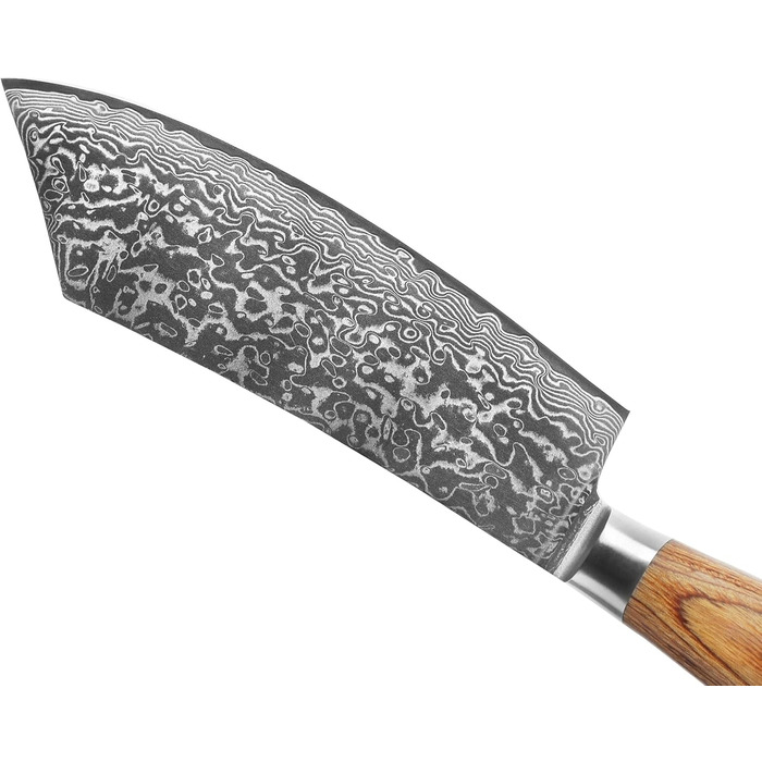 Ніж кухарський Wakoli EDIB Pro Damast BBQ & Blockmesser 20 см з лезом з 67 шарів дамаської сталі (VG10) з ергономічною ручкою з паккавуда для м'яса, гриля та смаження. У подарунковій коробці. Без гравіювання.