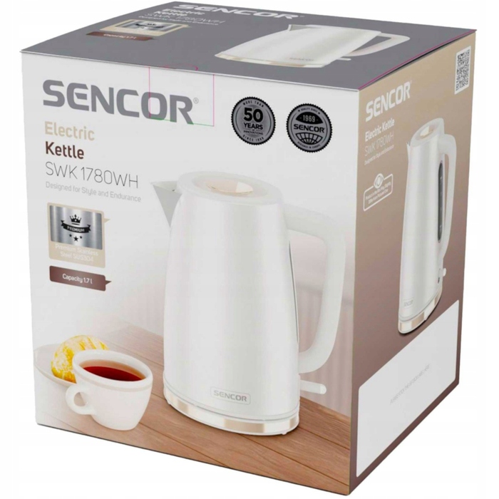 Електричний чайник Sencor SWK 1780WH, 2200 Вт, 1,7 л, білий