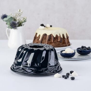 Форма для кексу Gugelhupf Dr. Oetker 22 см, емальована, стійка до подряпин і порізів, темно-синя