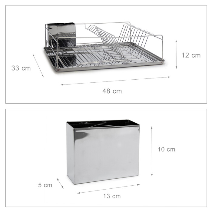 Relaxdays Dish Drainer with Cutlery Basket XL