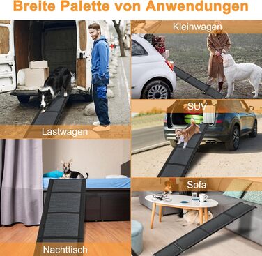 Рампа для собак Klappbare Hunderampe - легка та безпечна для авто та SUV, алюміній, 157x43 см, до 110 кг