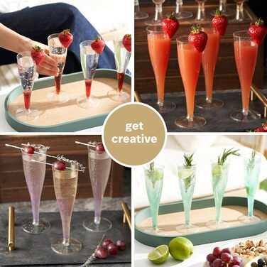 120 склянок для шампанського MATANA Premium з блискітками срібла та золота, 133 мл - пластикові келихи для шампанського, келихи-флейти, келихи для коктейлів, келихи для вина на весілля, свята - стабільні, багаторазові, з міксованим блискітками, 120 шт.