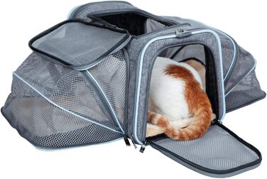 Складана переноска для собак і котів, 72 см. Підходить для подорожей на авто та літаку. Зручна переноска з довгим плечовим ременем, двостороння