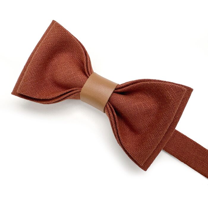 Метелик шкіряний чоловічий Leinen Accessories помаранчевий (тільки метелик)