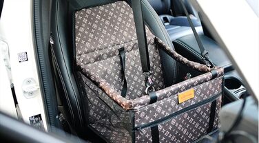 Водонепроникний килимок для автомобіля з домашніми тваринами GUOYI® - двошаровий, потовщений, з сумкою для перенесення та подушкою для подорожей (колір: коричневий)