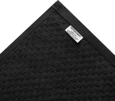 COTTON CRAFT - 12 Pack - Euro Cafe Waffle Weave Kitchen Towels 40.6 x 71.1 cm Black 420 g/m² Quality Ring-Spun 2-Ply Cotton Very Absorbent Lint-Free Versatile
