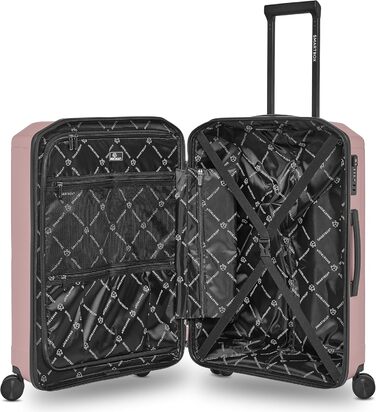 Чемодан Smartbox Hartschalen Check-in з жорстким корпусом, XL, 56 x 34 x 75 см, поліпропілен, 4 колеса, TSA-замок, 5.1 кг (Edition 02) (Рожевий металік, розмір M (66 см))