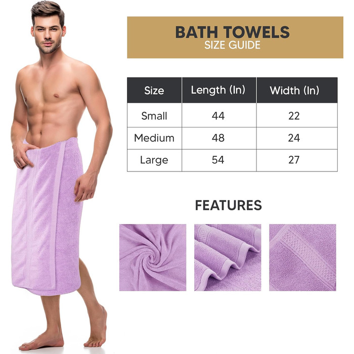Рушники для ванни Utopia Towels, набір 4 шт, лаванда, 100% бавовна, 600 г/м², швидковисихаючі, м'які, дуже вбираючі, для щоденного використання