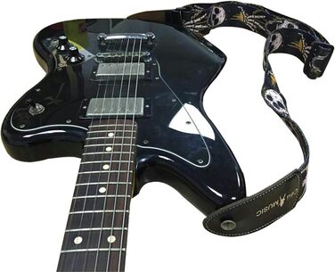 Регульований шкіряний ремінь з черепом для електро- та акустичної гітари та бас-гітари